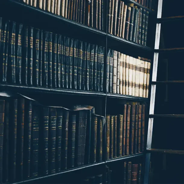 Bookshelves with legal books